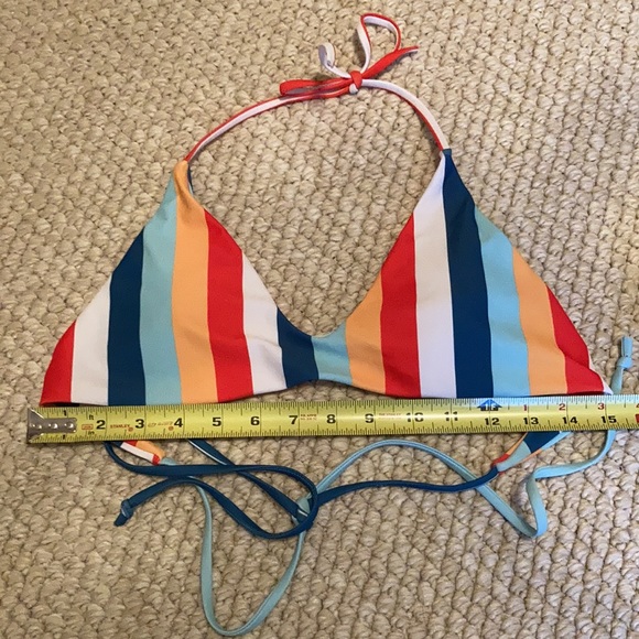 Striped Triangle Bikini Tie Top - Picture 6 of 7